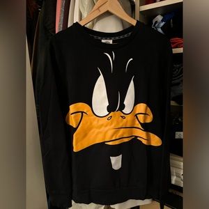 Forever 21 Warner Bros Daffy Duck Crewneck Sweater